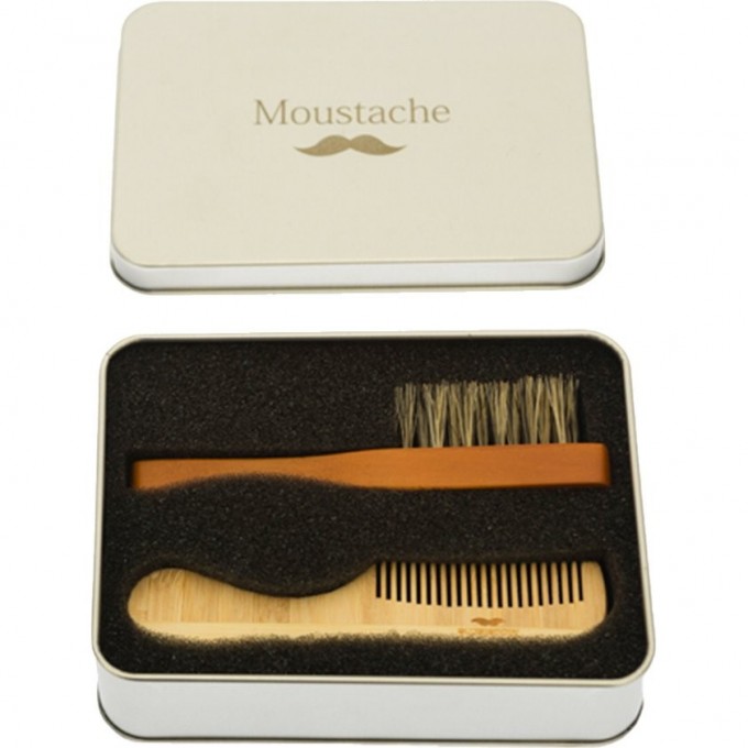 Набор расческа и щётка для усов мини BARBER STYLE DEWAL CO-007/2 Набор расческа и щётка для усов мини BARBER STYLE DEWAL CO-007/2