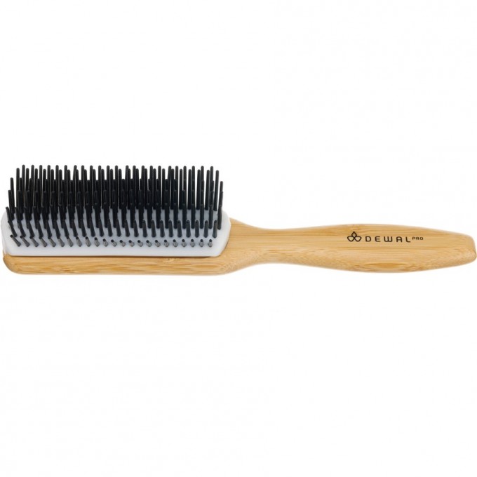 Щетка массажная DEWAL BAMBOO , деревянная, нейлоновый штифт, прямоугольная 7 рядная BRBAM223 Щетка массажная DEWAL BAMBOO , деревянная, нейлоновый штифт, прямоугольная 7 рядная BRBAM223